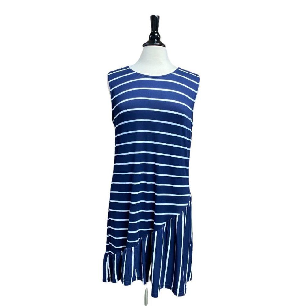 Exist Navy & White Stripe Sleeveless Dress Size Medium NWT